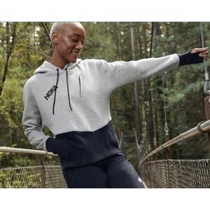 Hoka Women's Gray Black Hoodie Sweatshirt‎ 1110316 "The Rundown" XS